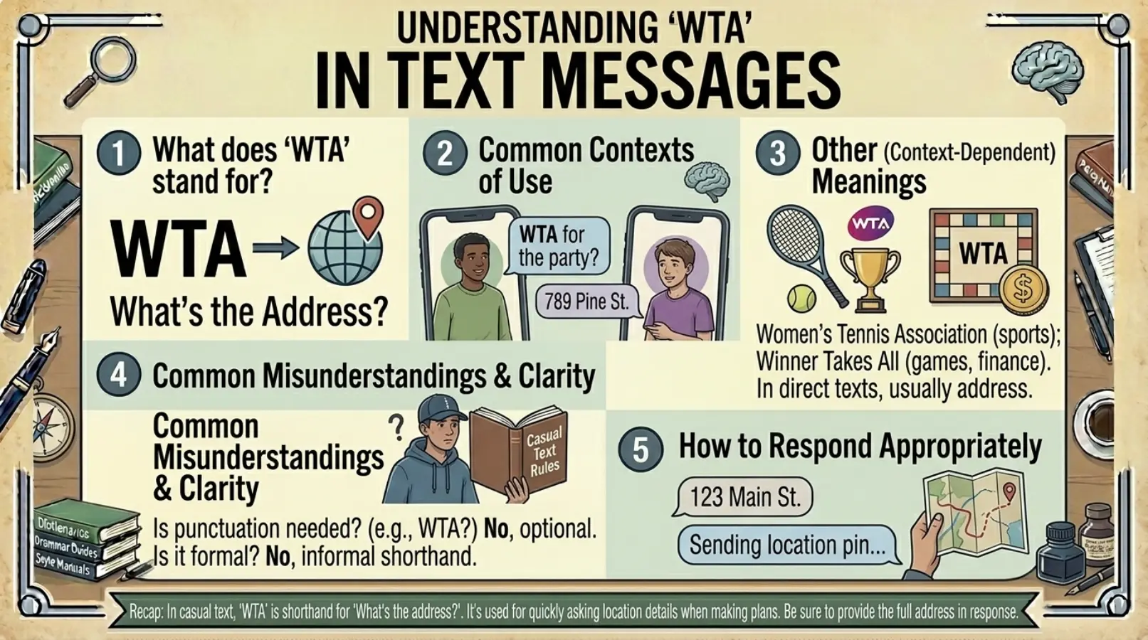 wta meaning in text