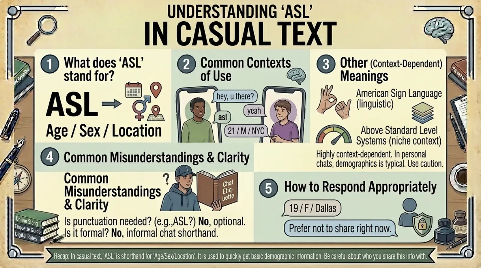 meaning of asl in text
