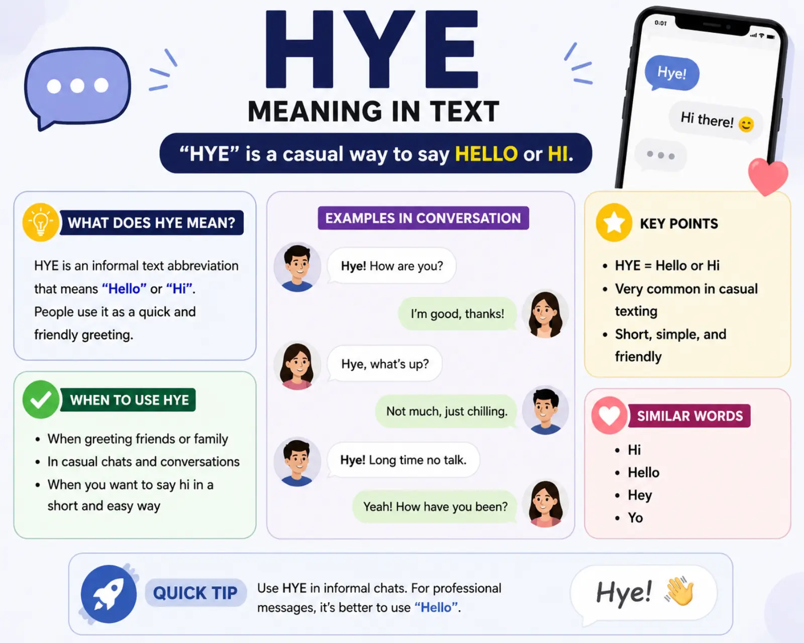 hye meaning in text